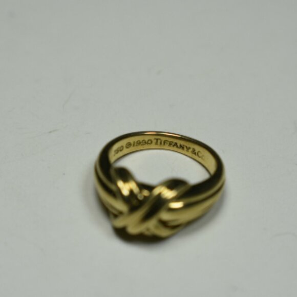 Tiffany & Co Signature X 18K Gold Band Ring, Sizable 5 - Picture 3 of 3